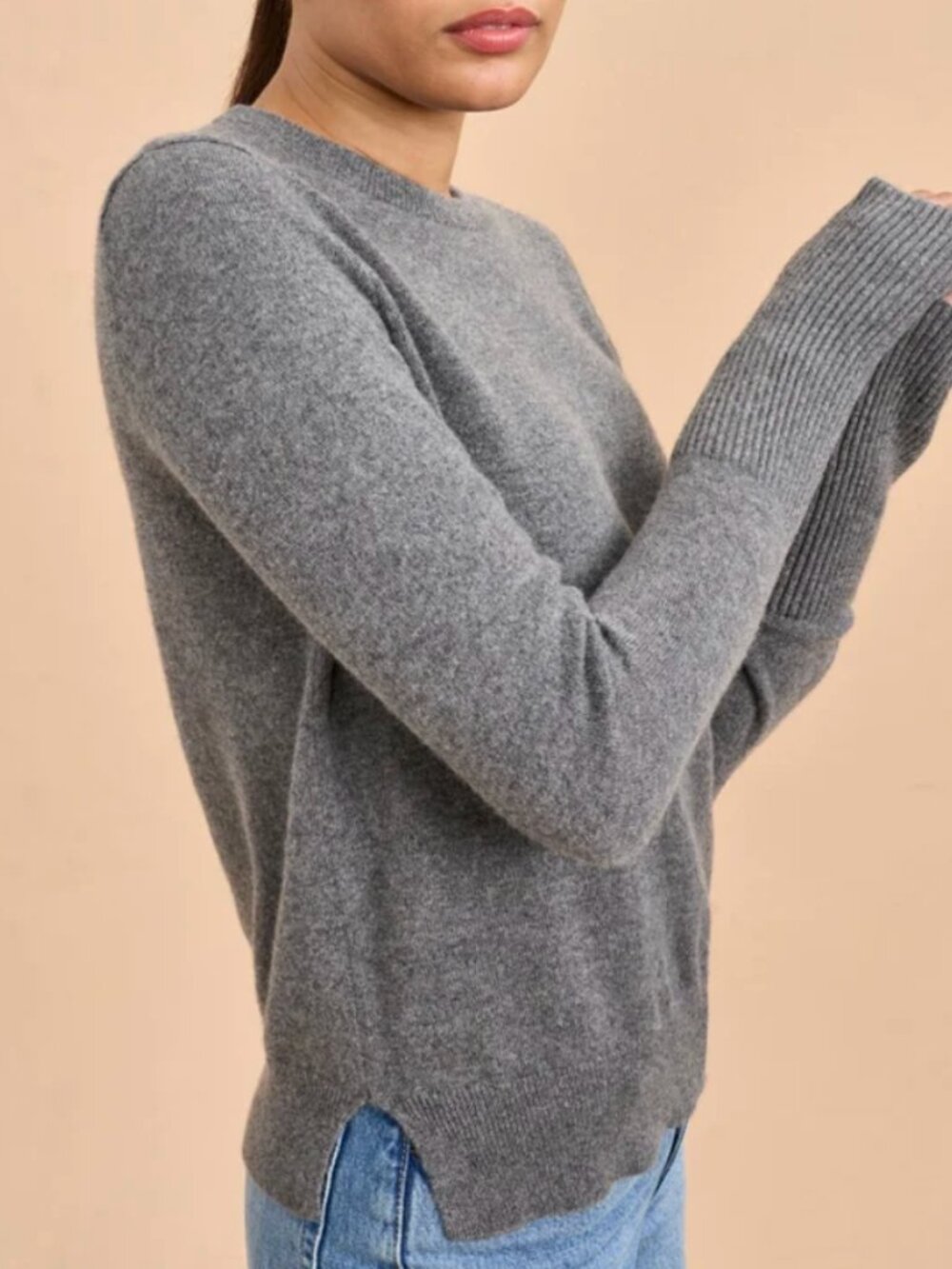 Le Ligne Solid Lean Lines Sweater, Size Small
